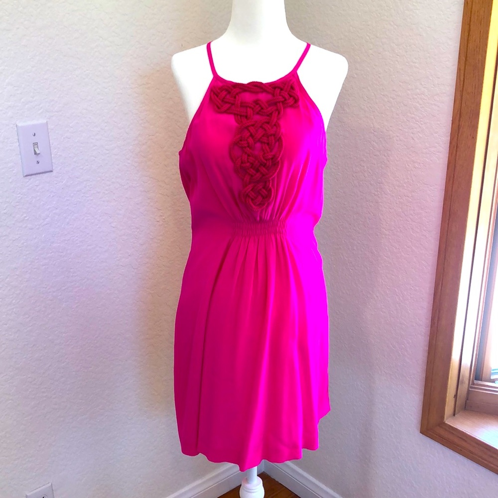 Trina Turk hot pink silk mini dress, size 4.
